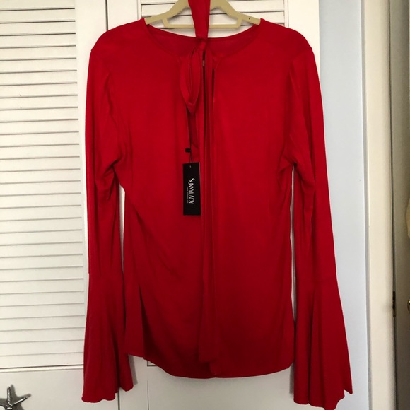 Cotton/polyester blouse with flowing sleeves - Picture 2 of 3